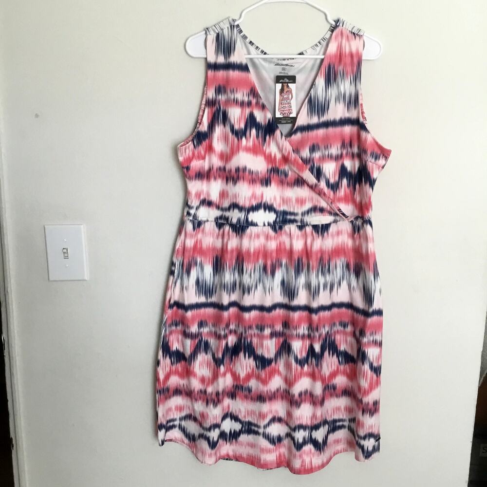 Eddie Bauer Women Multicolored Dress Casual Plus XXL Dri fit Pocket Sz 2XL